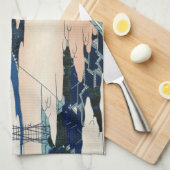 本願寺富士山木版画の日本の絶景 キッチンタオル (四つ折り)