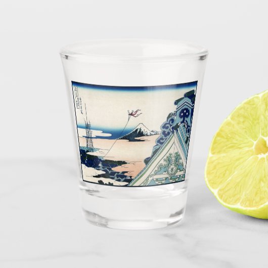 本願寺富士山木版画の日本の絶景 ショットグラス (正面)