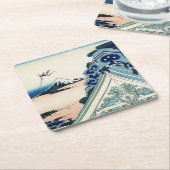 本願寺富士山木版画の日本の絶景 スクエアペーパーコースター (アングル)