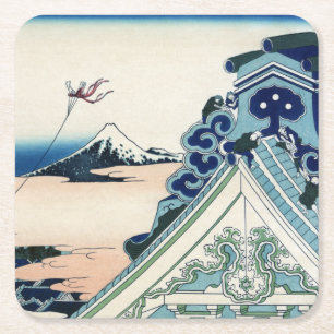 本願寺富士山木版画の日本の絶景 スクエアペーパーコースター
