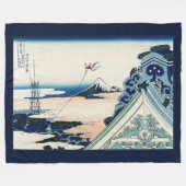 本願寺富士山木版画の日本の絶景 フリースブランケット (正面(横))