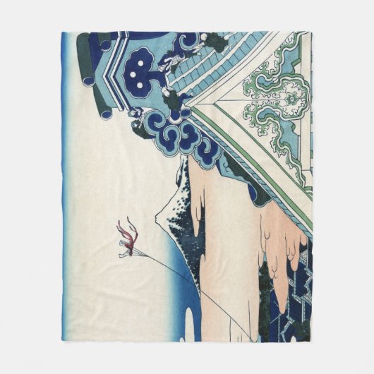 本願寺富士山木版画の日本の絶景 フリースブランケット (正面)
