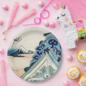 本願寺富士山木版画の日本の絶景 ペーパープレート (パーティー)