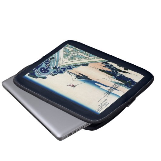 本願寺富士山木版画の日本の絶景 ラップトップスリーブ (正面下部)