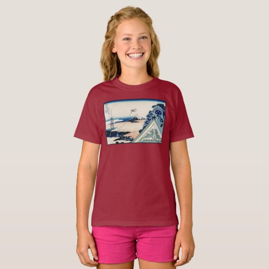 本願寺富士山木版画の日本の絶景 Tシャツ (正面フル)