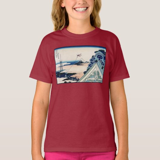 本願寺富士山木版画の日本の絶景 Tシャツ (正面)