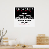 本飛んでいる書 ポスター (キッチン)