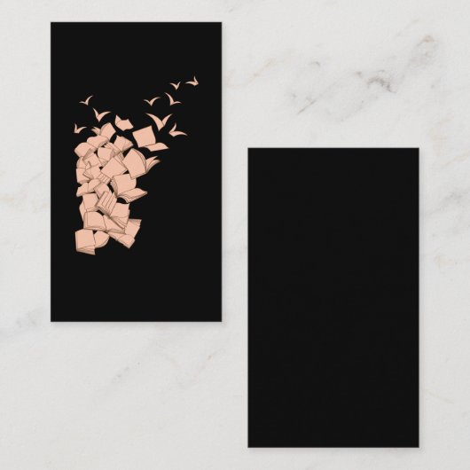 本飛んでいる鳥図書本虫 名刺 (正面/裏面)