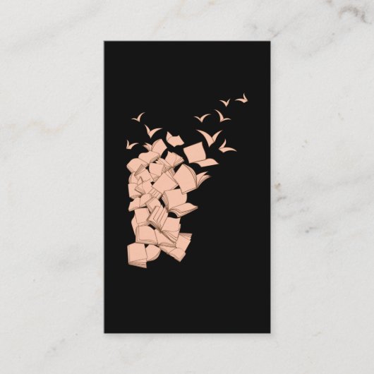 本飛んでいる鳥図書本虫 名刺 (正面)