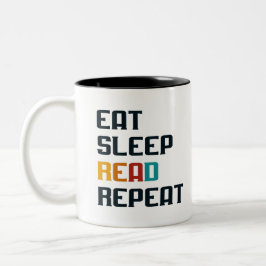 本食べ好き読のコーヒーマグを繰り返し寝る ツートーンマグカップ