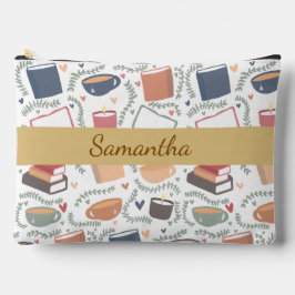 本、ろうそく、紅茶 アクセサリーポーチ