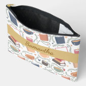 本、ろうそく、紅茶 アクセサリーポーチ (見開き)