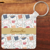 本、ろうそく、紅茶 キーホルダー (裏面)