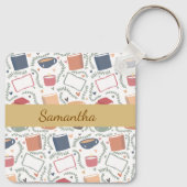 本、ろうそく、紅茶 キーホルダー (裏面)