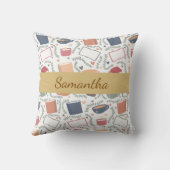 本、ろうそく、紅茶 クッション (裏面)