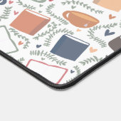 本、ろうそく、紅茶 デスクマット (コーナー)