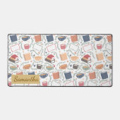 本、ろうそく、紅茶 デスクマット (正面)