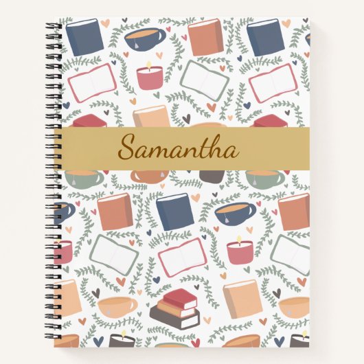 本、ろうそく、紅茶 ノートブック (正面)