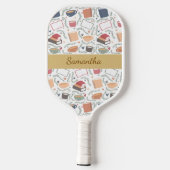 本、ろうそく、紅茶 ピックルボールラケット (裏面)