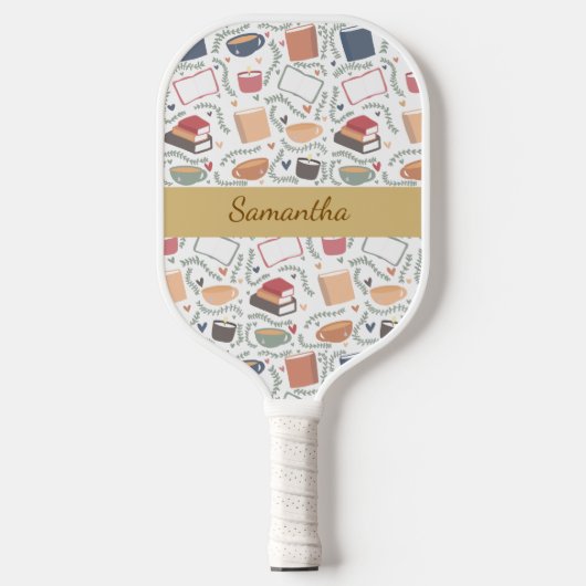 本、ろうそく、紅茶 ピックルボールラケット (正面)