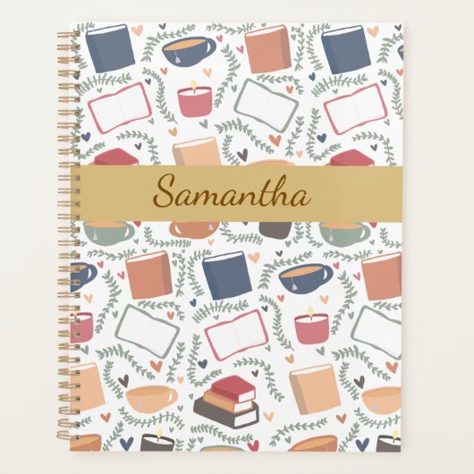 本、ろうそく、紅茶 プランナー手帳 (正面)