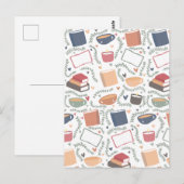 本、ろうそく、紅茶 ポストカード (正面/裏面)