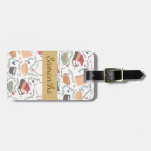 本、ろうそく、紅茶 ラゲッジタグ (正面横)