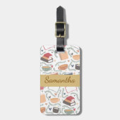 本、ろうそく、紅茶 ラゲッジタグ (正面縦)