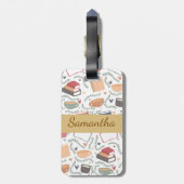 本、ろうそく、紅茶 ラゲッジタグ (裏面縦)