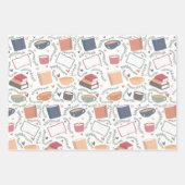 本、ろうそく、紅茶 ラッピングペーパーシート (正面2)