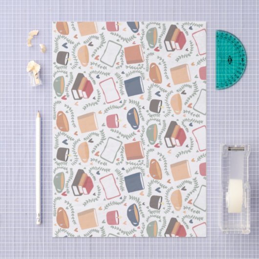 本、ろうそく、紅茶 薄葉紙 (クラフト)