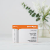 本-オレンジFF6600 --を開けて下さい 名刺 (スタンド正面)