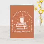 本&カボチャのスパイスシーズン カード (黄色い花)