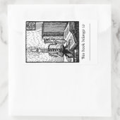 本&キャンドル蔵書票シール 長方形シール (バッグ)