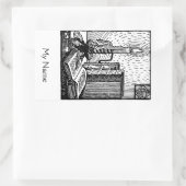 本&キャンドル蔵書票シール 長方形シール (バッグ)