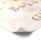 本&ギフトボホレインボー金ゴールド星魔法ダスト ポスター (角)