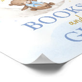 本&ギフトムーンテディベアブルー金ゴールドバルーン ポスター (角)