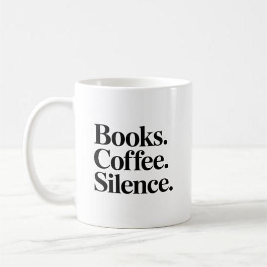 本。コーヒー。静寂。ブックラバーマグ コーヒーマグカップ (左)