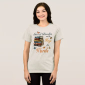 本+ハグ+言葉+蝶 読書家 司書 トライブレンドTシャツ (正面全面)