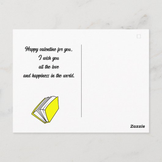 本,ハッピーバレンタインデーのパーソナライズ名 ポストカード (裏面)