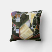 本、パイプ、グラス、Juan Gris、ヴィンテージ・キュービズム クッション (裏面)