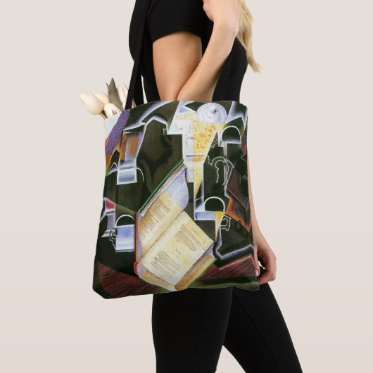 本、パイプ、グラス、Juan Gris、ヴィンテージ・キュービズム トートバッグ (クローズアップ)
