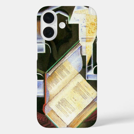 本、パイプ、グラス、Juan Gris、ヴィンテージ・キュービズム Case-Mate iPhoneケース (裏面)