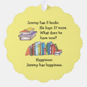 本=幸福、愛読 オーナメントカード (裏面)