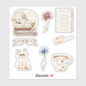 本 犬 猫 花 シール (シート)