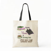 本、猫抱きお茶