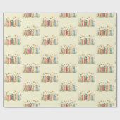 本，花，蝶 ラッピングペーパー (フラット)