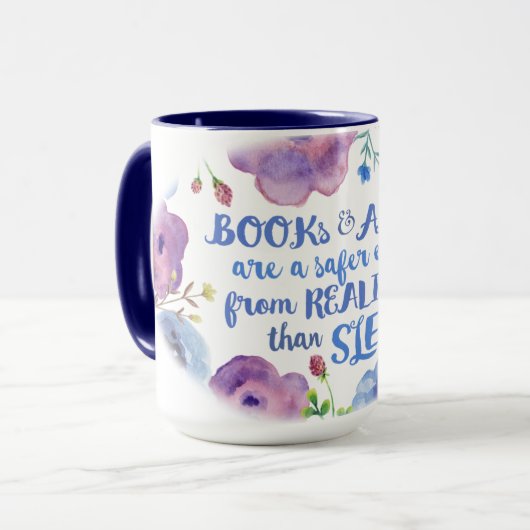 本、芸術、睡眠 マグカップ (正面左)