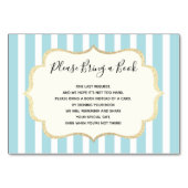 本-青い白のストライプの男の子のベビーシャワー--を持って来て下さい テーブルナンバー (正面)