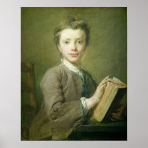 本、c.1740を持つ男の子 ポスター